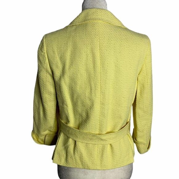 Vintage Tahari Textured Blazer Jacket 10 Yellow - Picture 4 of 6